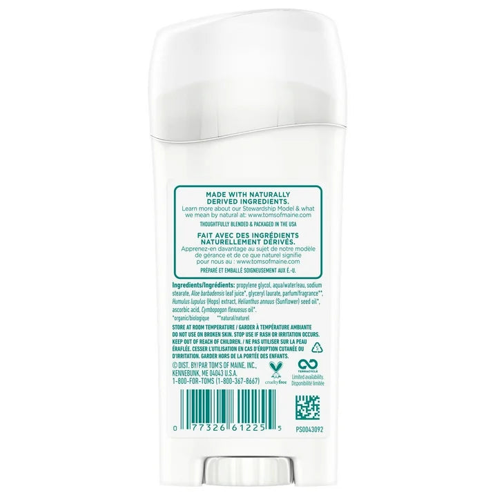 Tom's of Maine Long Lasting Natural Deodorant Stick - Lavender - 2.25oz - 3 Pack