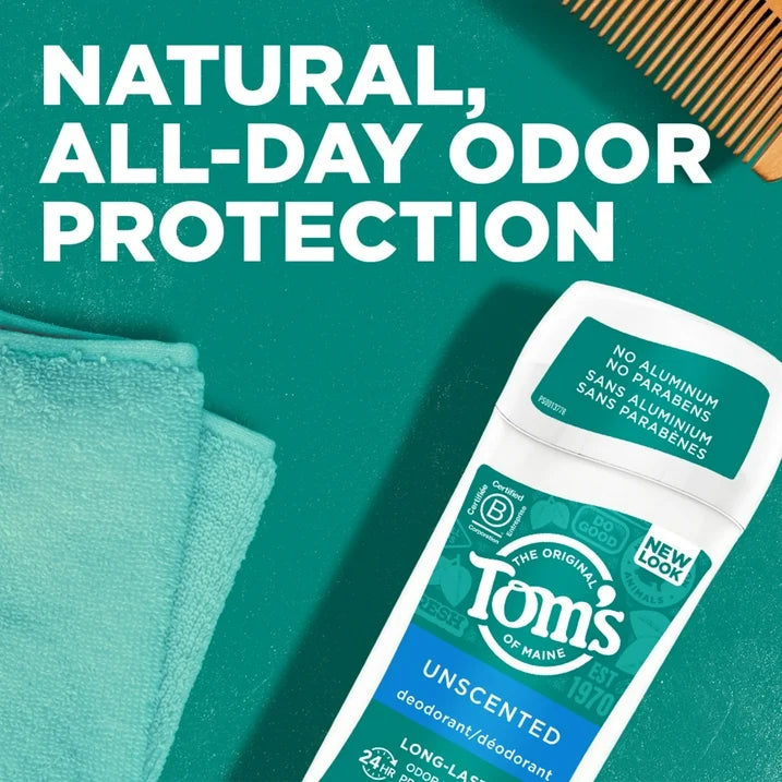 Tom's of Maine Long-Lasting Aluminum-Free Natural Deodorant , Unscented, 2.25 oz.