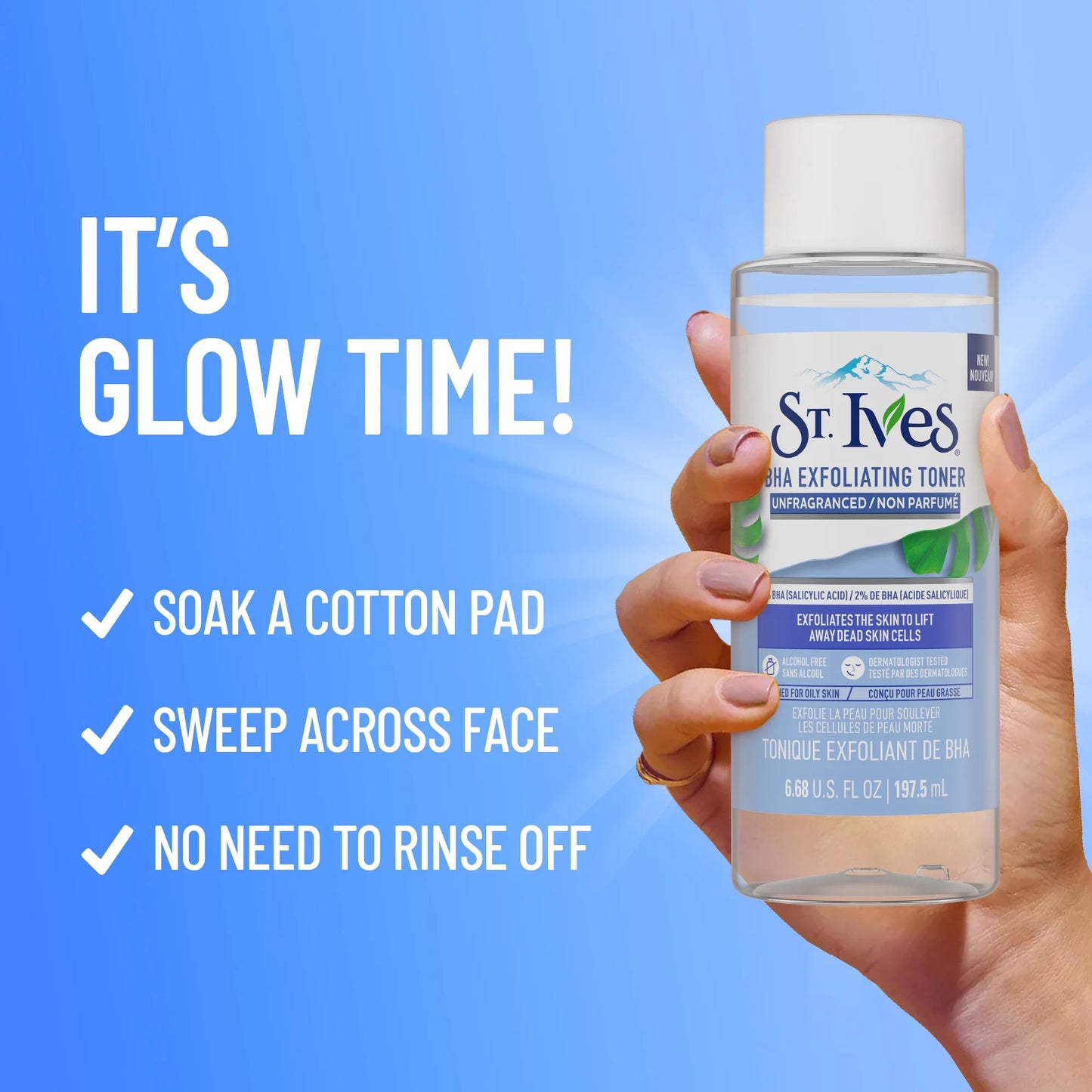 St. Ives BHA Exfoliating Face Toner for Women, Unfragranced Exfoliant for Oily skin 6.68 oz