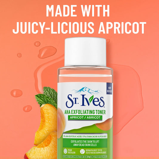 St. Ives BHA Exfoliating Face Toner for Women, Apricot Exfoliant for Combination skin 6.68 oz