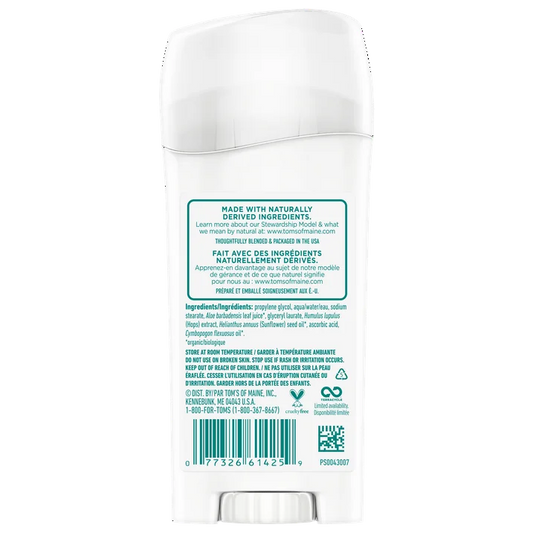 Tom's of Maine Long-Lasting Aluminum-Free Natural Deodorant , Unscented, 2.25 oz.