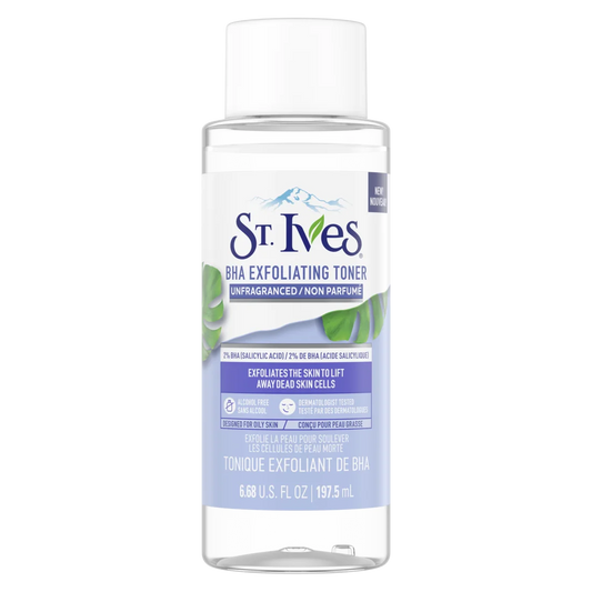 St. Ives BHA Exfoliating Face Toner for Women, Unfragranced Exfoliant for Oily skin 6.68 oz